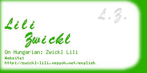 lili zwickl business card